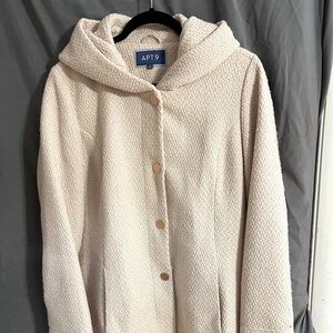 APT. 9 light pink winter coat with hood.
